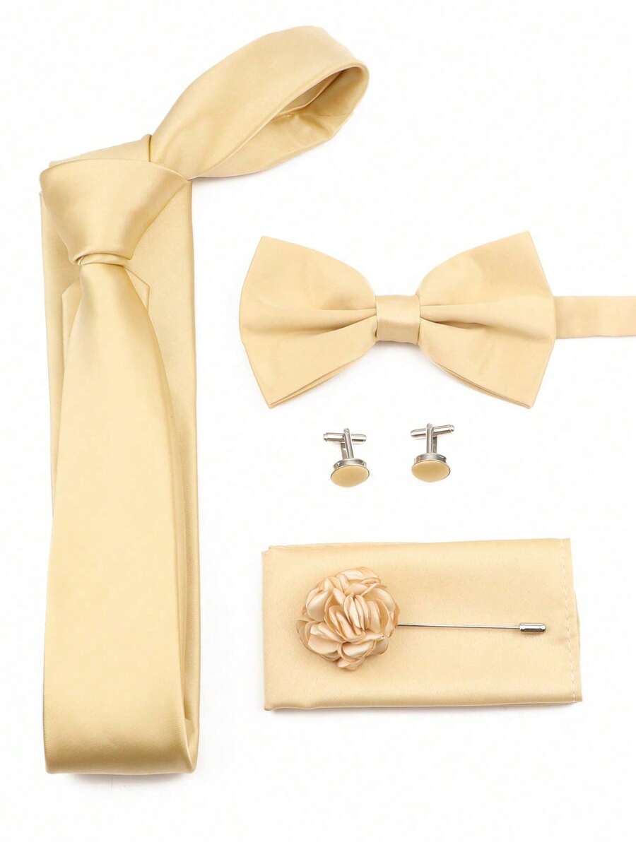SGIAWETA-5pcs/Set Champagne Co - Pocket Square Set 评论和价格