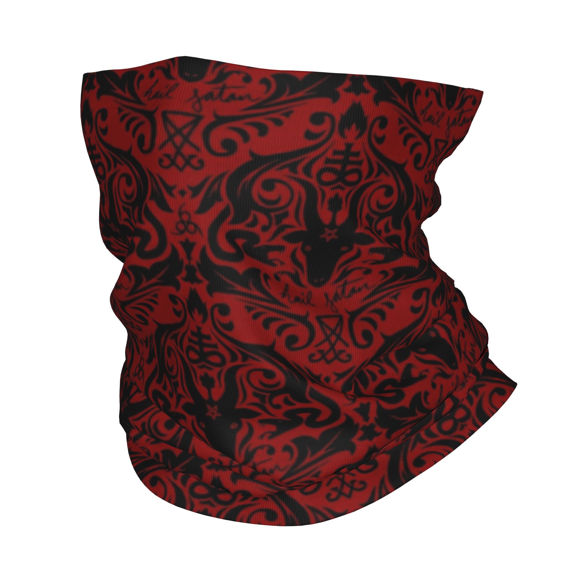Baphomet Damask Hail Satan Bla - Neck Warmer Tube 评论和价格