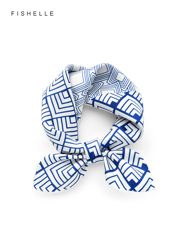Geometric printed real silk tw - Face Scarf Mask 评论和价格
