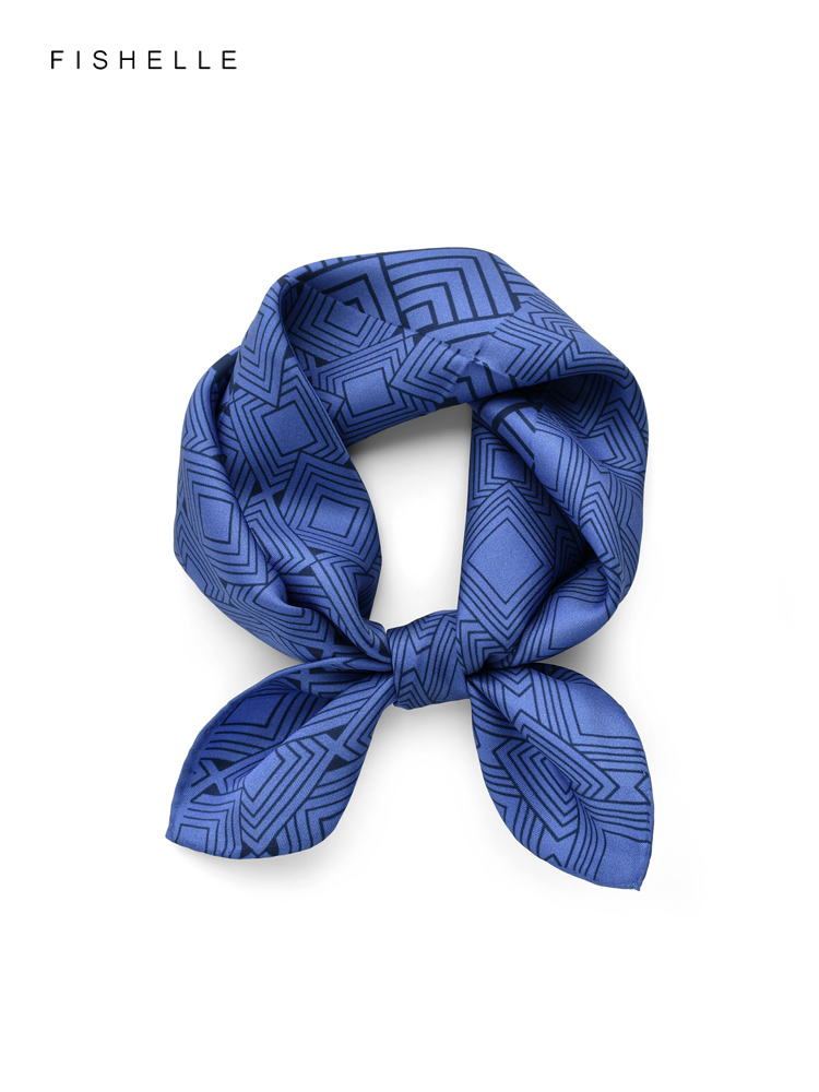 Geometric printed real silk tw - Face Scarf Mask 评论和价格