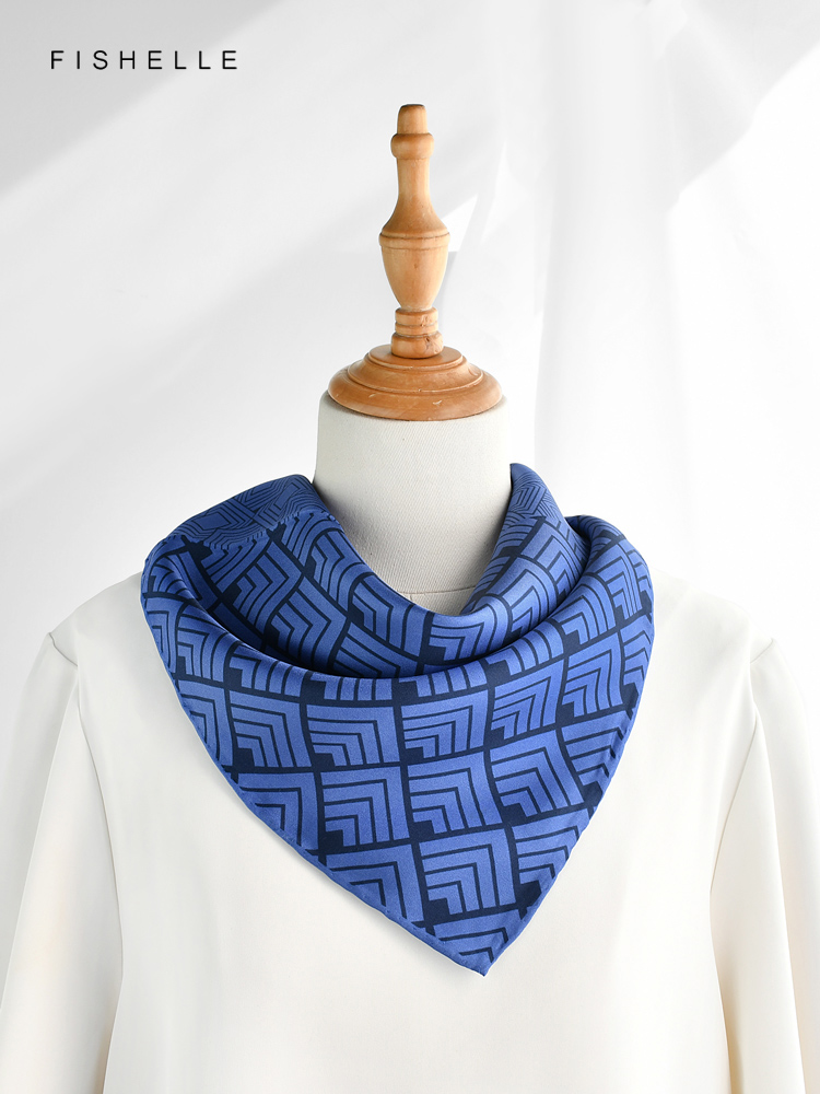 Geometric printed real silk tw - Face Scarf Mask 评论和价格