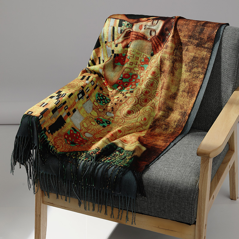 Luxury Brand Oil Painting Cash - Woven Scarf Blanket 评论和价格